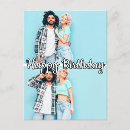 Moderne, kundenspezifische 2-Foto-Vorlage Happy Bi Postkarte