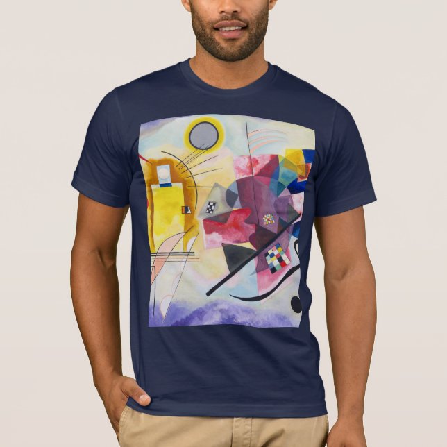 Moderne Kunst Abstrakt Kandinsky Gelb Rot Blau T-Shirt (Vorderseite)