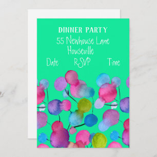 Moderne Kunst abstrakte Baum farbenfrohe Abendesse Einladung