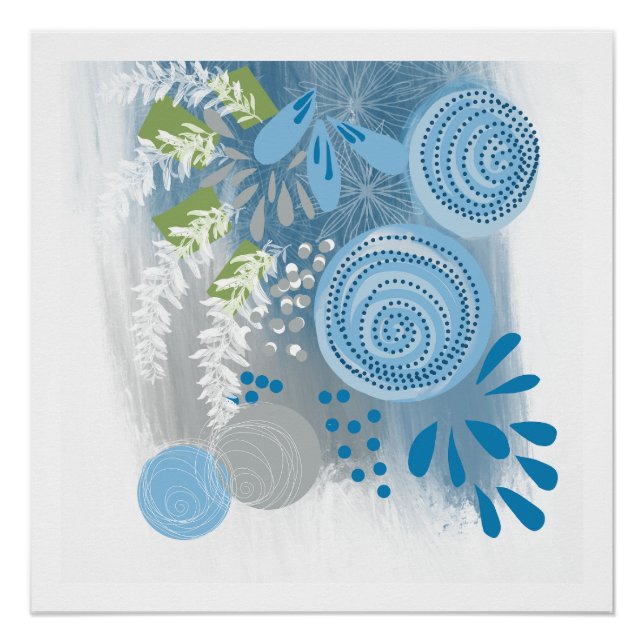 Moderne Kunst Abstraktes Blumenposter drucken Poster (Vorderseite)