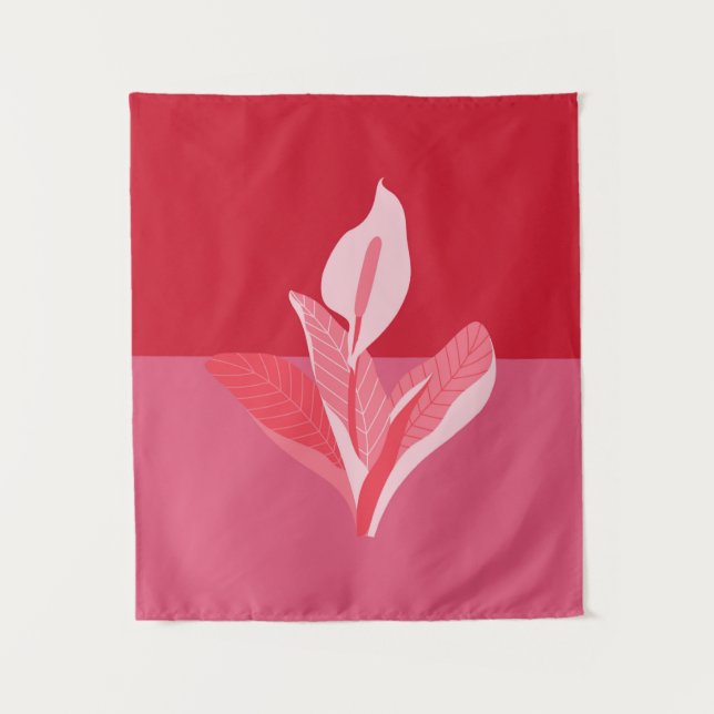 Moderne Kunst Calla Lily Rosa Wandteppich (Vorderseite)