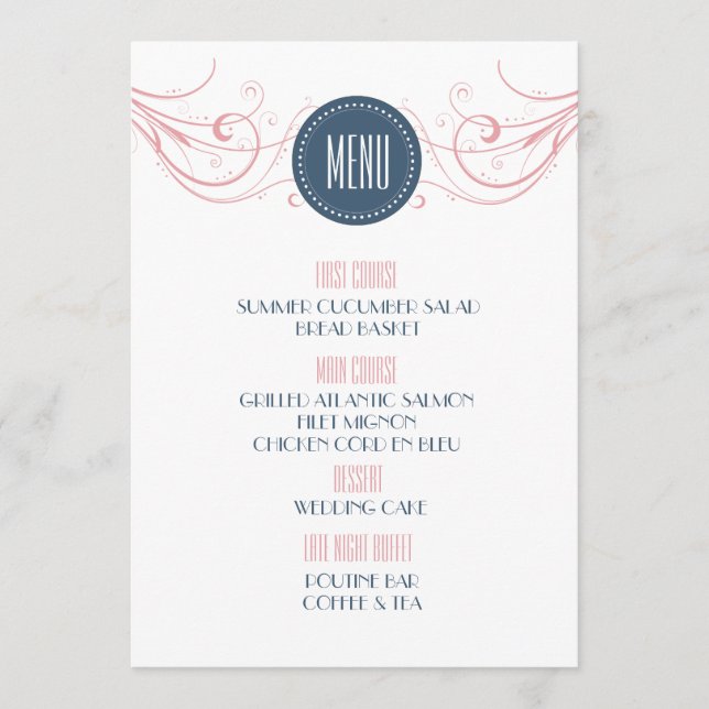 Moderne Kunst-Deko, der Menü Wedding ist Menükarte (Vorderseite)