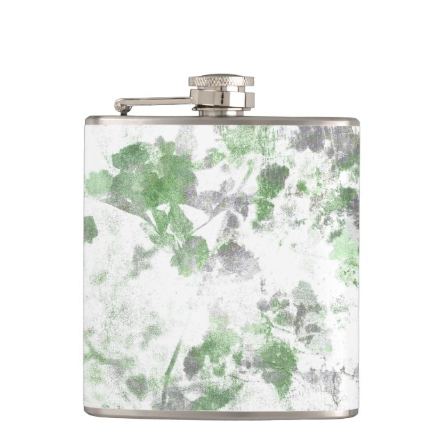 Moderne Kunst der Blume und Wandstruktur Flachmann (Vorderseite)