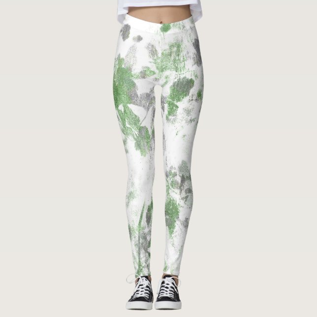 Moderne Kunst der Blume und Wandstruktur Leggings (Vorderseite)