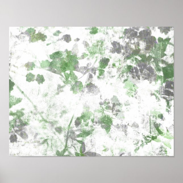 Moderne Kunst der Blume und Wandstruktur Poster (Vorne)