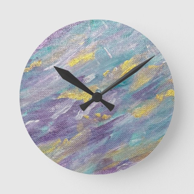 Moderne Kunst der stillen Herrschaft Runde Wanduhr (Vorderseite)
