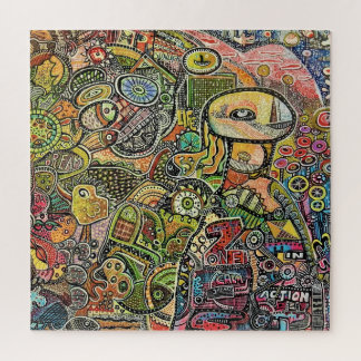 moderne Kunst farbige Acrylfarben Graffiti-Malerei Puzzle