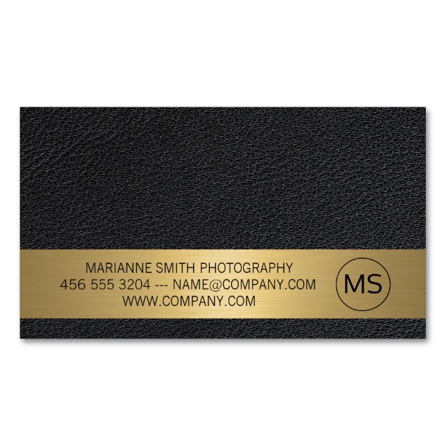 Moderne Kunst | Fotograf | Leder Magnetische Visitenkarte (Vorderseite)