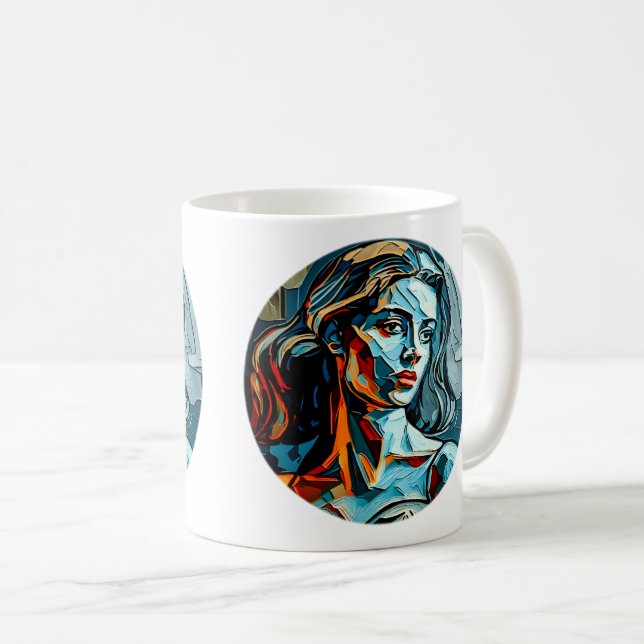 Moderne Kunst Frauen klassische Tasse, 11 oz Kaffeetasse (VorderseiteRechts)