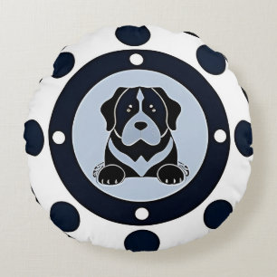 Moderne Kunst für Haustiere als Geschenk für Hunde Rundes Kissen