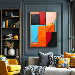 moderne Kunst, geometrische Formen, abstraktes Des Leinwanddruck
