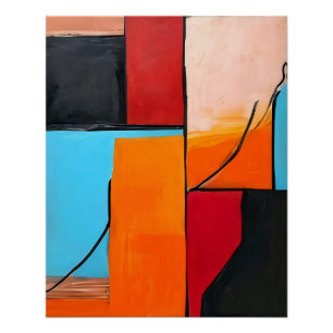 moderne Kunst, geometrische Formen, abstraktes Des Poster