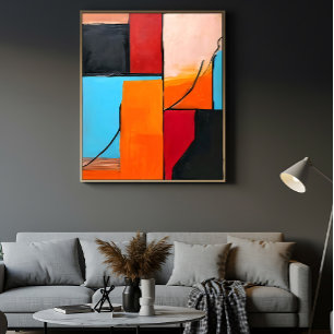 moderne Kunst, geometrische Formen, abstraktes Des Poster