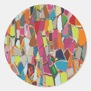 Moderne Kunst Geometrisches Deco Mehrfarbig Runder Aufkleber
