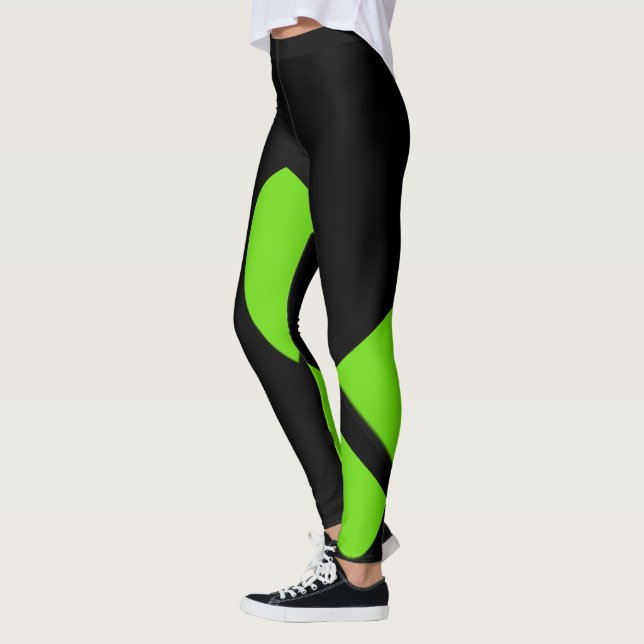 Moderne Kunst grün / schwarz Leggings (Links)