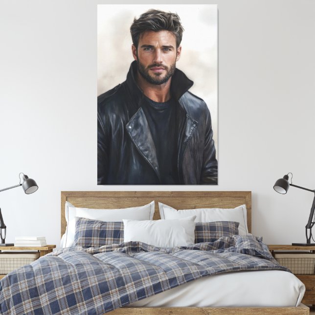 Moderne Kunst im Rebel-Stil Leinwanddruck (Insitu (Schlafzimmer))