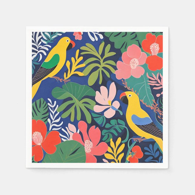 Moderne Kunst im Tropengarten Serviette (Vorderseite)