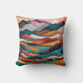 Moderne Kunst Lila Gebirge Kissen