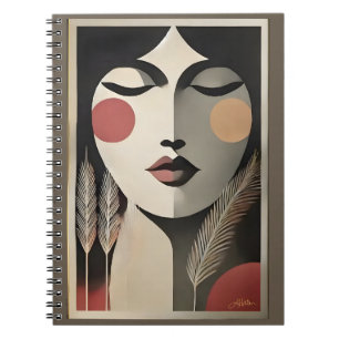 Moderne Kunst Meditation Mitte des Jahrhunderts Notizblock