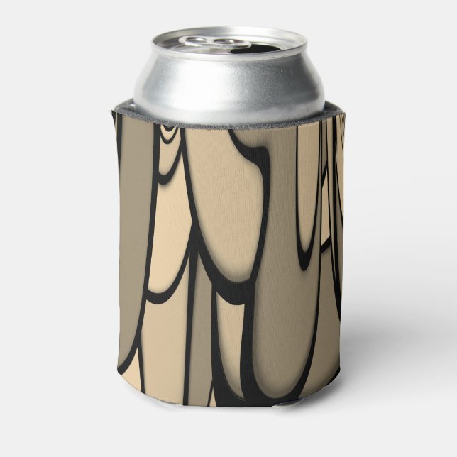 Moderne Kunst Melken Brown Hues Dosenkühler (Kanne Rückseite)