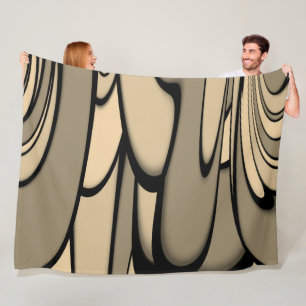 Moderne Kunst Melken Brown Hues Fleecedecke