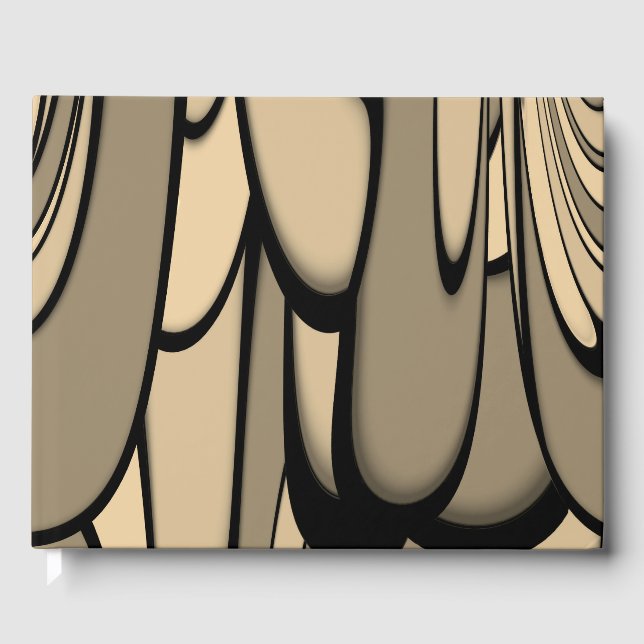 Moderne Kunst Melken Brown Hues Gästebuch (Vorderseite)