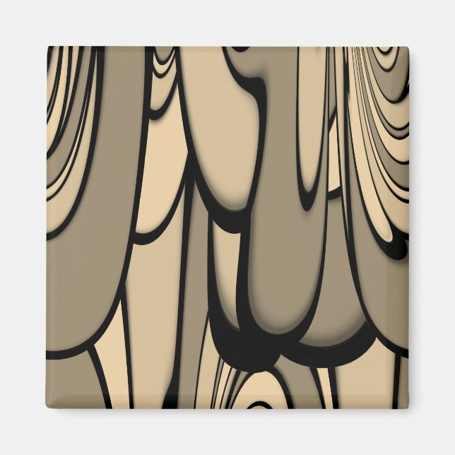 Moderne Kunst Melken Brown Hues Magnet (Vorne)