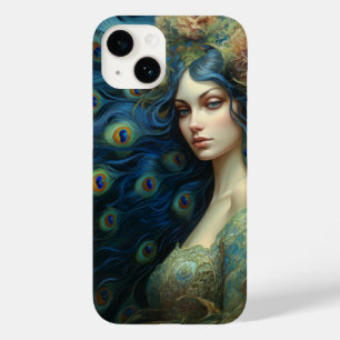 Moderne Kunst mit Frauen- und Pfauenfedern Case-Mate iPhone 14 Hülle