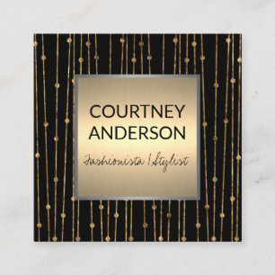 Moderne Kunst   Muster Gold Line Work Quadratische Visitenkarte