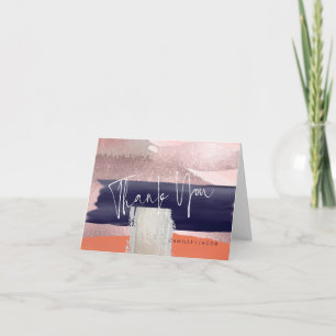 Moderne Kunst, Navy Blue+Rose Gold Vielen Dank Dankeskarte