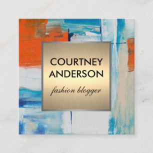 Moderne Kunst   Pattern Gold Metallic Quadratische Visitenkarte