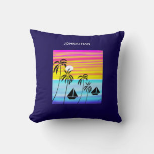 Moderne Kunst Phantastisch tropisches Sonnenunterg Kissen
