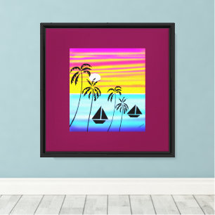 Moderne Kunst Phantastisch tropisches Sonnenunterg Leinwanddruck