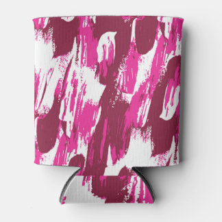Moderne Kunst: Pink Brush Stroke Pattern Dosenkühler