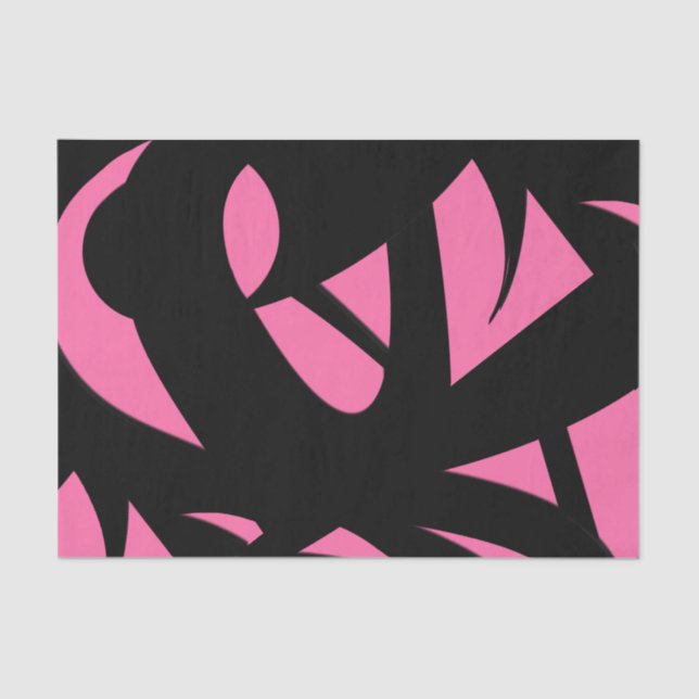 Moderne Kunst rosa / schwarz Seidenpapier (Vorderseite)