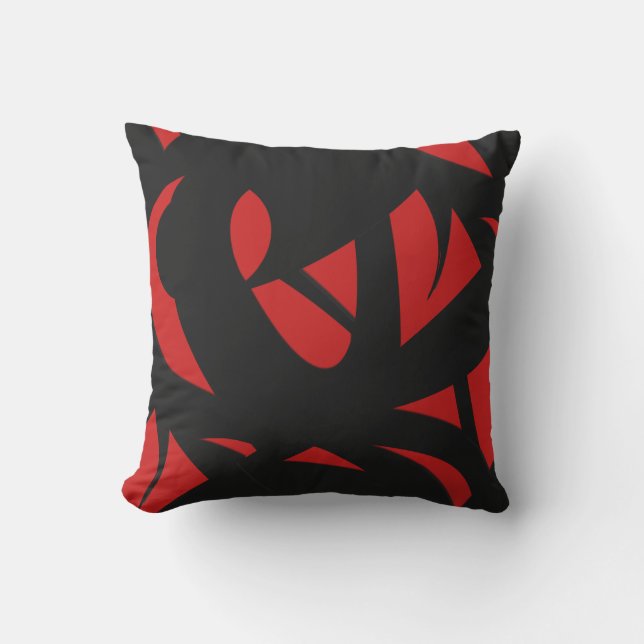 Moderne Kunst rot / schwarz Kissen (Vorderseite)