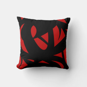 Moderne Kunst rot / schwarz Kissen