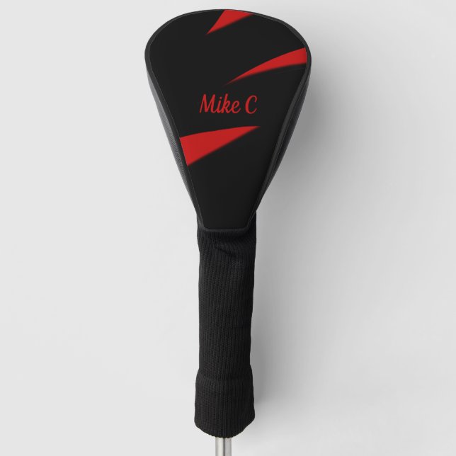 Moderne Kunst rot / schwarz Persönlich Golf Headcover (Vorderseite)