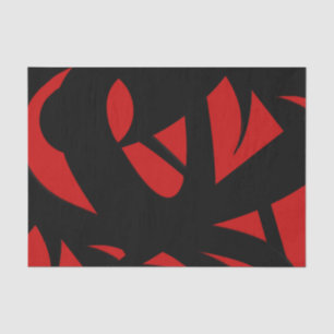 Moderne Kunst rot / schwarz Seidenpapier