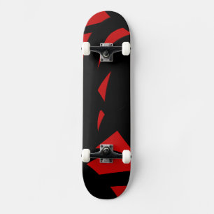 Moderne Kunst Rot und Schwarz Skateboard