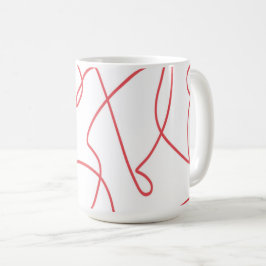 Moderne Kunst: Rot und Weiß Kaffeetasse