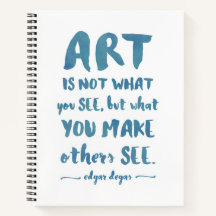 Moderne Kunst Sketchbook Typografie Degas Zitat