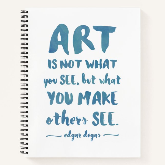 Moderne Kunst Sketchbook Typografie Degas Zitat Notizbuch (Vorderseite)