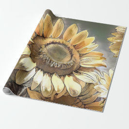 Moderne Kunst Sonnenblumen Geschenkpapier