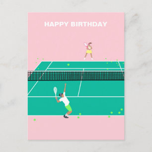 Moderne Kunst Tennis Match Spieler Alles Gute zum  Postkarte