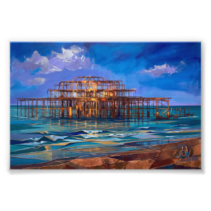Moderne Kunst von Brighton West Pier Sonnenunterga Fotodruck