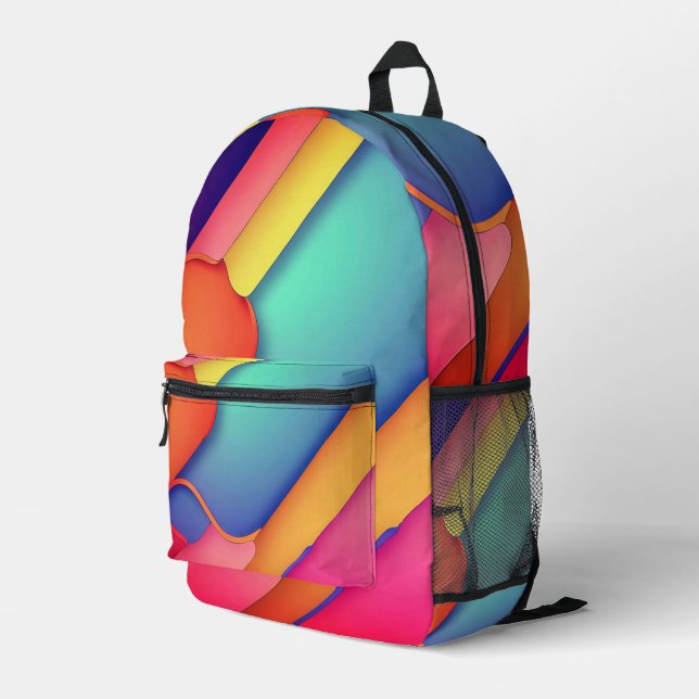 Moderne Kunstdesign-Falten der Farbe Bedruckter Rucksack (Rückseitige Ecke Rechts)