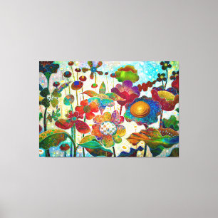 MODERNE KUNSTFARBFARBBLUMEN IN ACRYLIC LEINWANDDRUCK