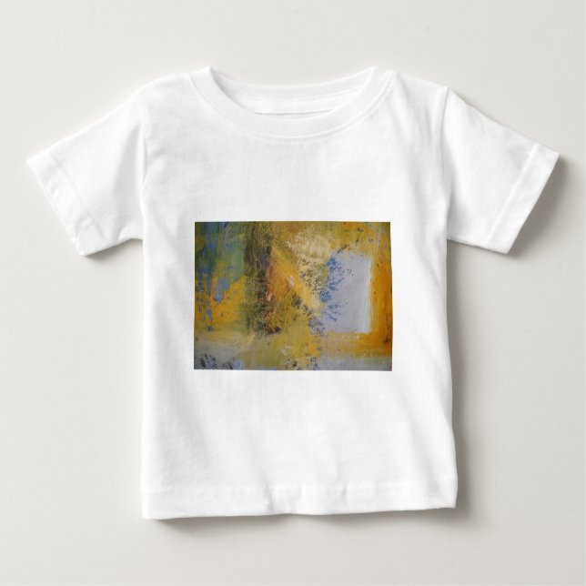 Moderne Kunstgelbe Abstrakte Kunstmalerei Baby T-shirt (Vorderseite)