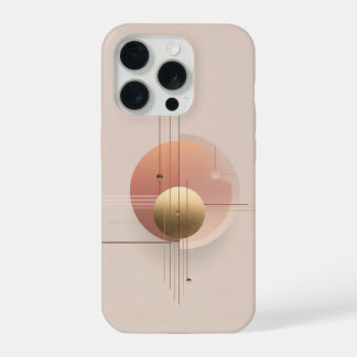 Moderne Kunstgestaltung mit Kreisen und Linien, iPhone 15 Pro Hülle